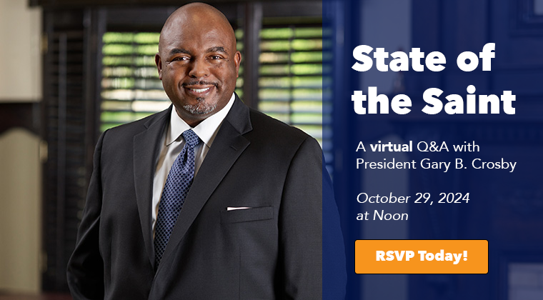 RSVP for President Crosby's State of the Saint webinar